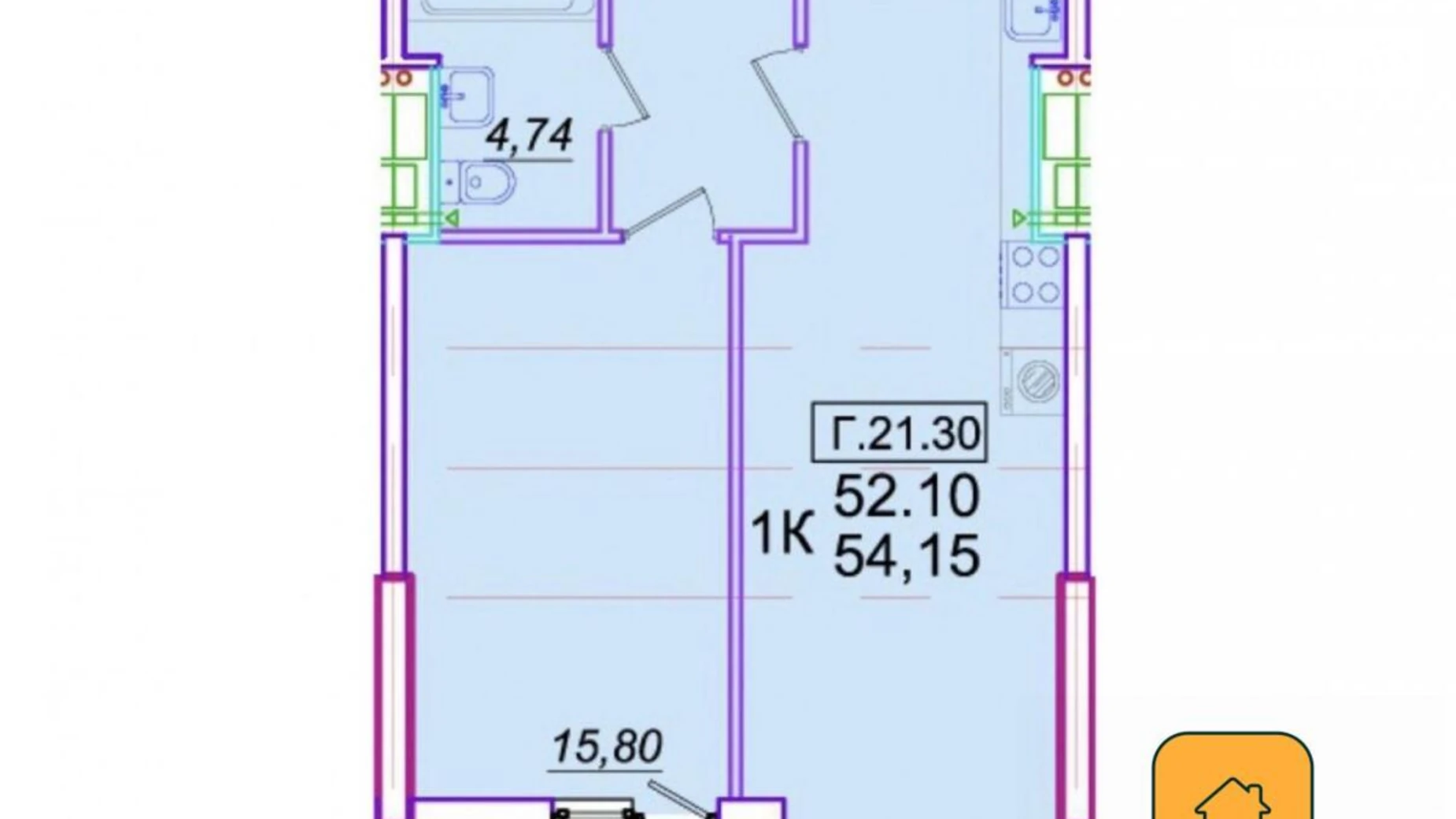 Продается 1-комнатная квартира 54 кв. м в Одессе, ул. Генуэзская, 1 - фото 2