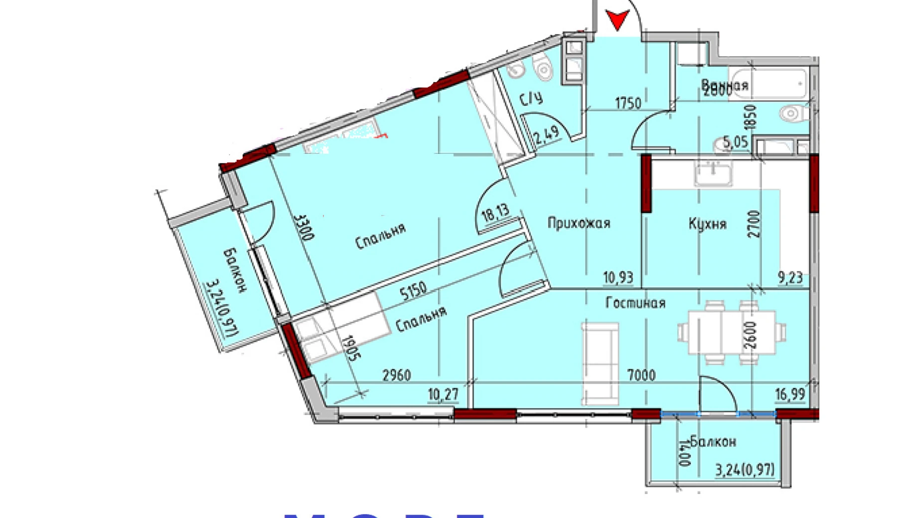 Продается 2-комнатная квартира 77.2 кв. м в Одессе, пер. Маячный - фото 3