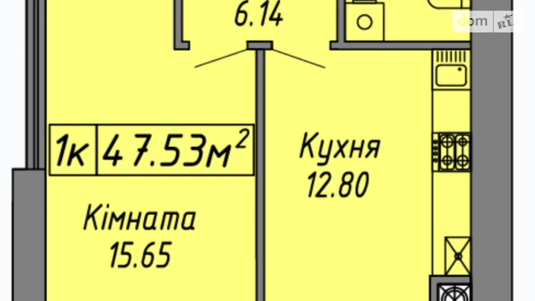 Продається 1-кімнатна квартира 47.53 кв. м у Івано-Франківську, вул. Бандери Степана, 60/1 - фото 4