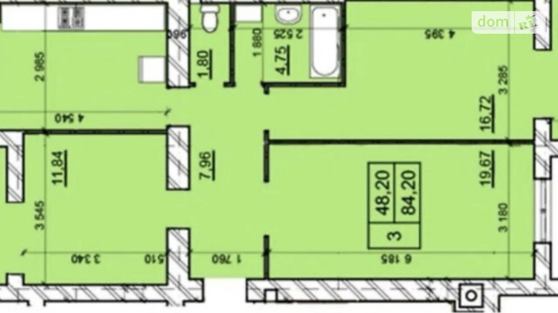 Продается 3-комнатная квартира 84.3 кв. м в Хмельницком, цена: 62000 $ - фото 2