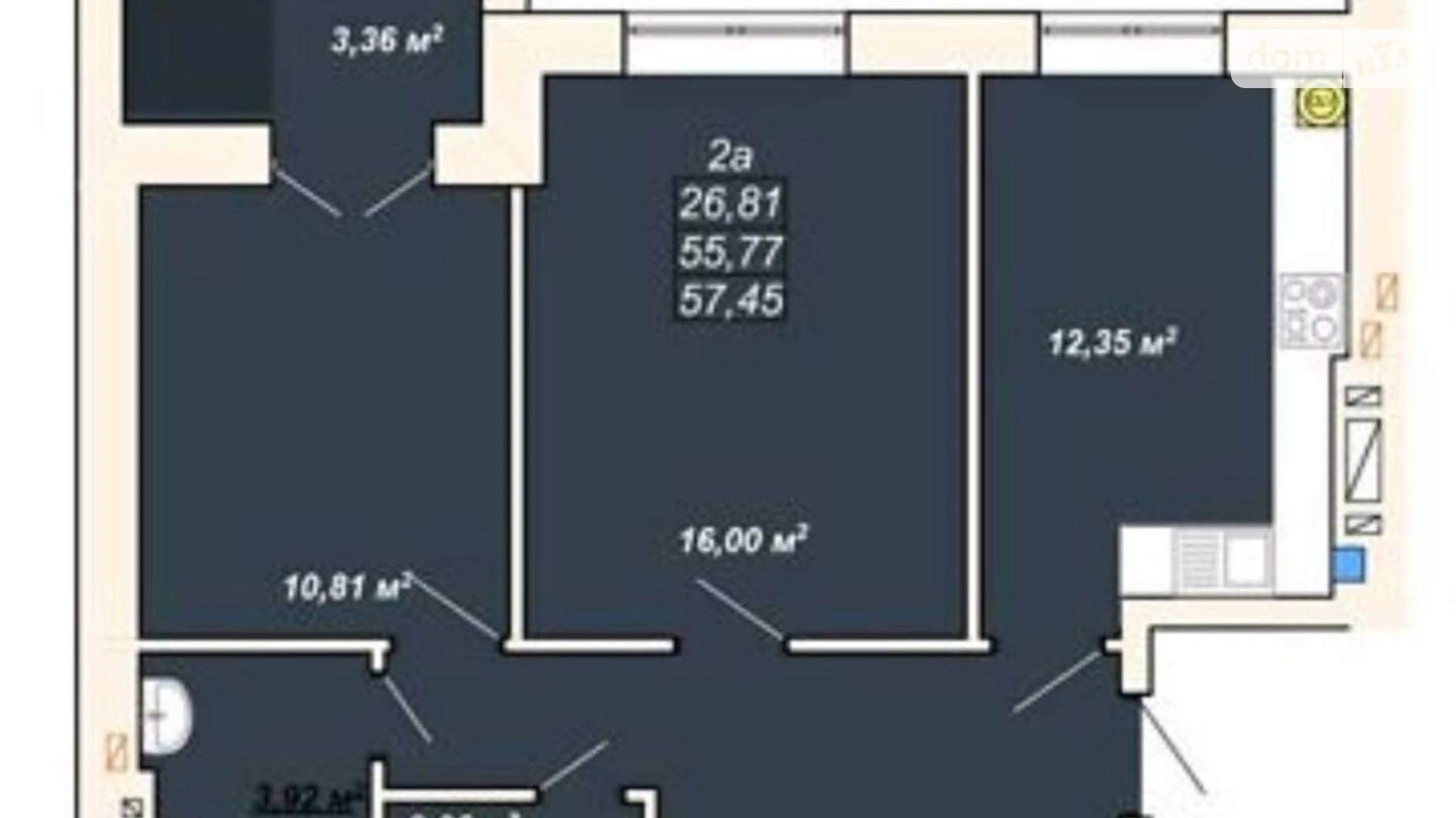 Продается 2-комнатная квартира 57.45 кв. м в Ивано-Франковске, ул. Ленкавского - фото 2