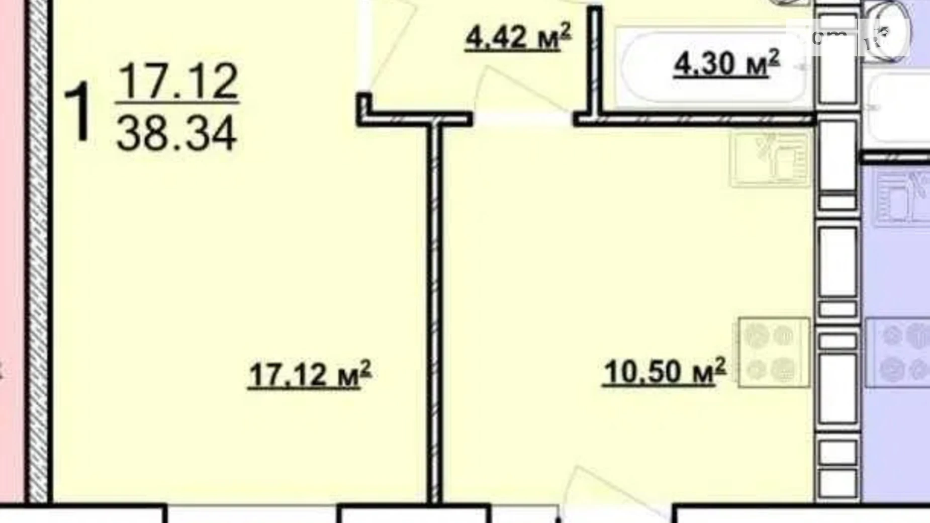 Продается 1-комнатная квартира 39.8 кв. м в Харькове, ул. Мира, 41 - фото 4