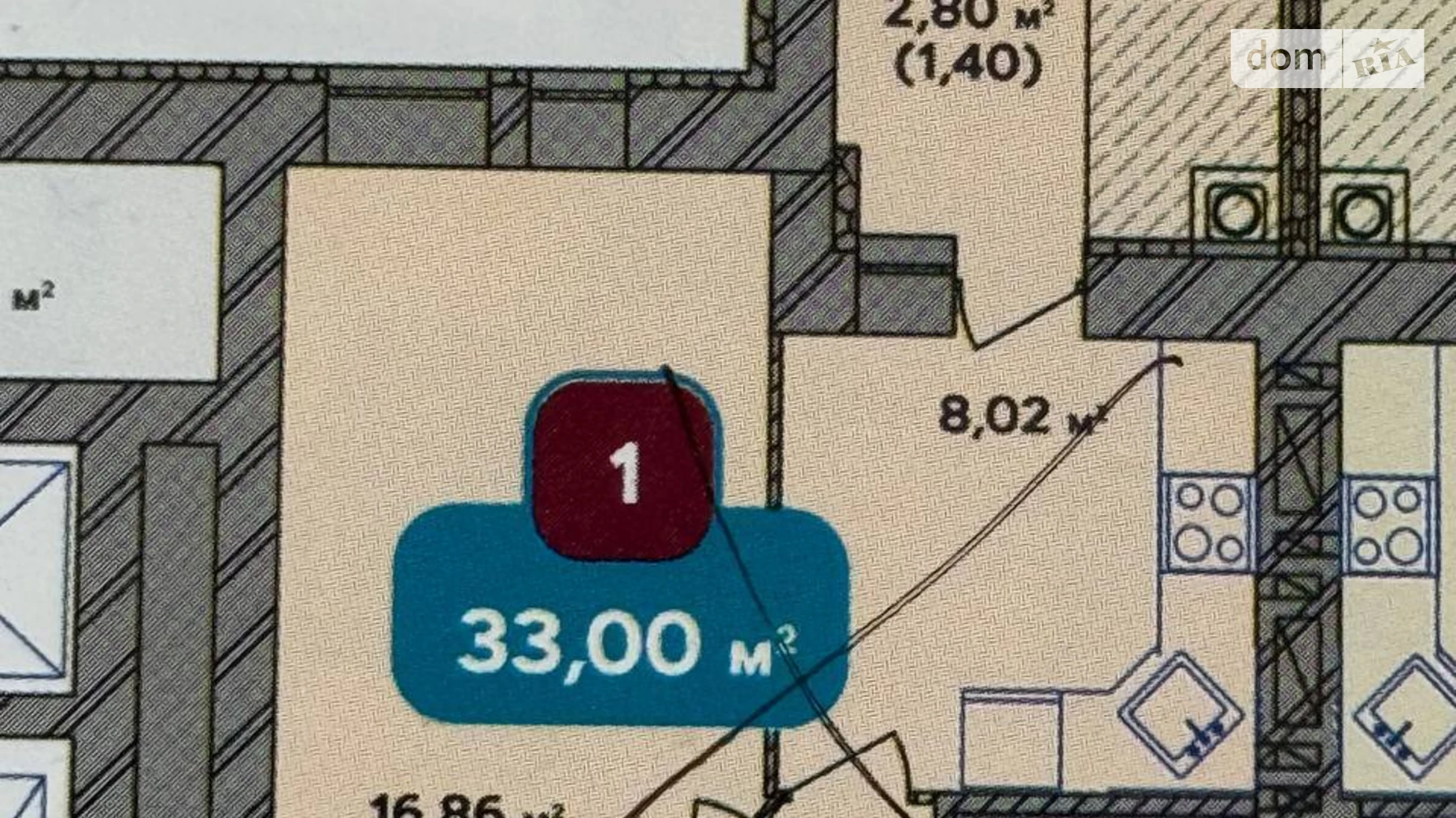 Продается 1-комнатная квартира 35 кв. м в Хмельницком, ул. Нижняя Береговая, 1Б - фото 3