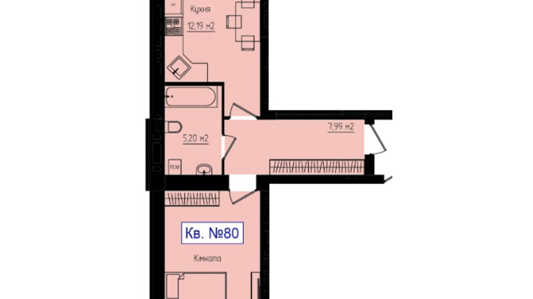 Продается 1-комнатная квартира 50.43 кв. м в Хмельницком, пер. Зенитный, 21 - фото 4