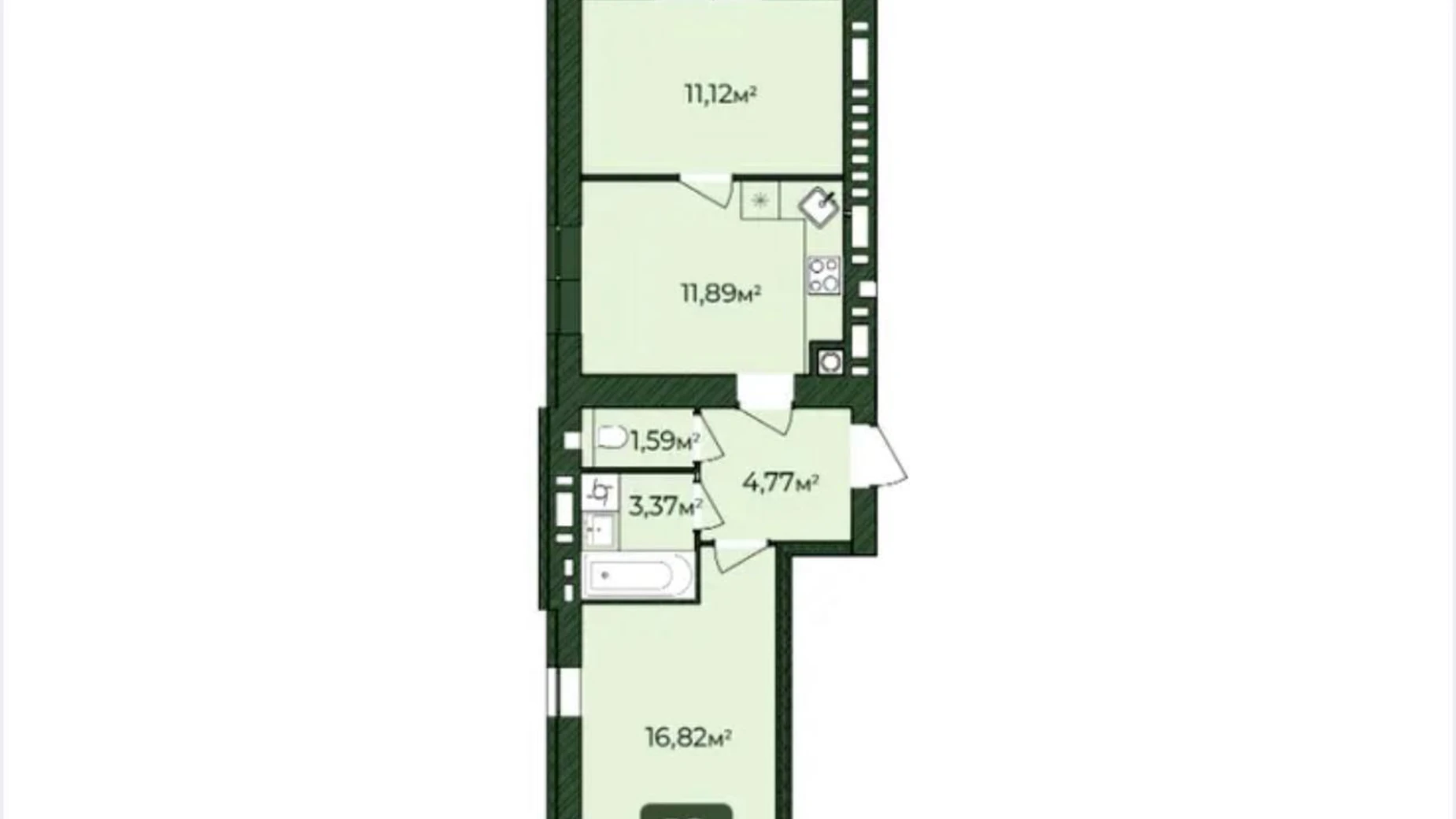 Продается 2-комнатная квартира 51 кв. м в Хмельницком, Львовское шоссе, 51/2 - фото 4