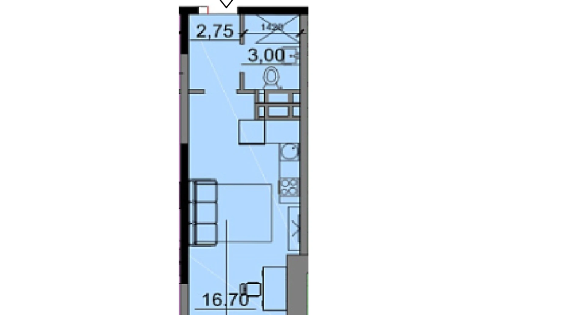 Продается 1-комнатная квартира 22.57 кв. м в Одессе, ул. Косвенная(Скисная) - фото 2