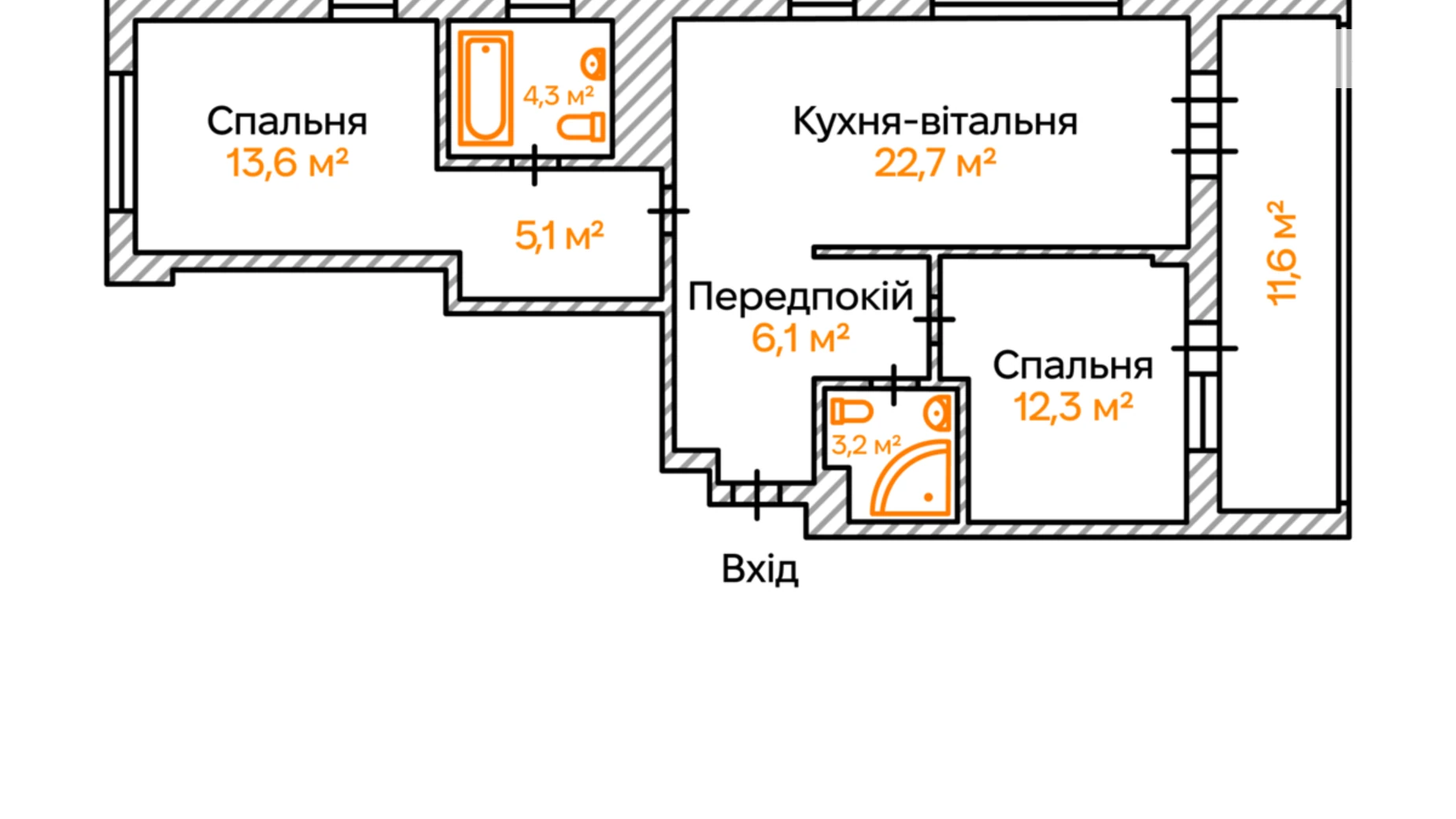 Продається 2-кімнатна квартира 73.4 кв. м у Києві, вул. Ґарета Джонса(Сім'ії Хохлових), 8 - фото 2