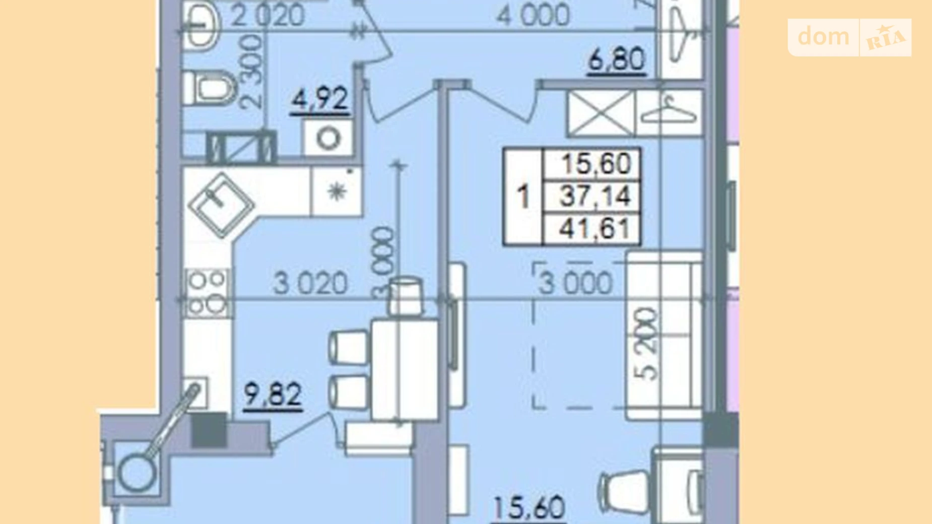 Продается 1-комнатная квартира 41.61 кв. м в Полтаве, ул. Воробья Павла, 8 - фото 4