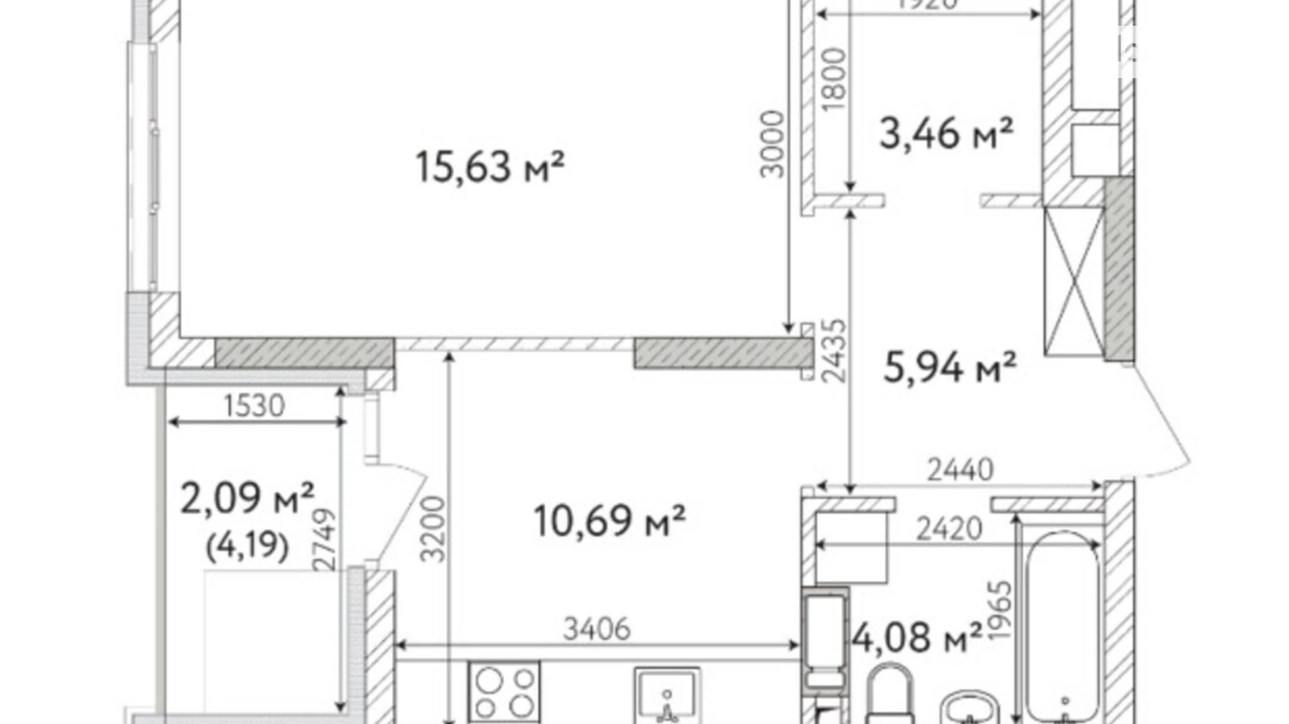 Продается 1-комнатная квартира 43.66 кв. м в Броварах, ул. Симоненко, 32 - фото 5