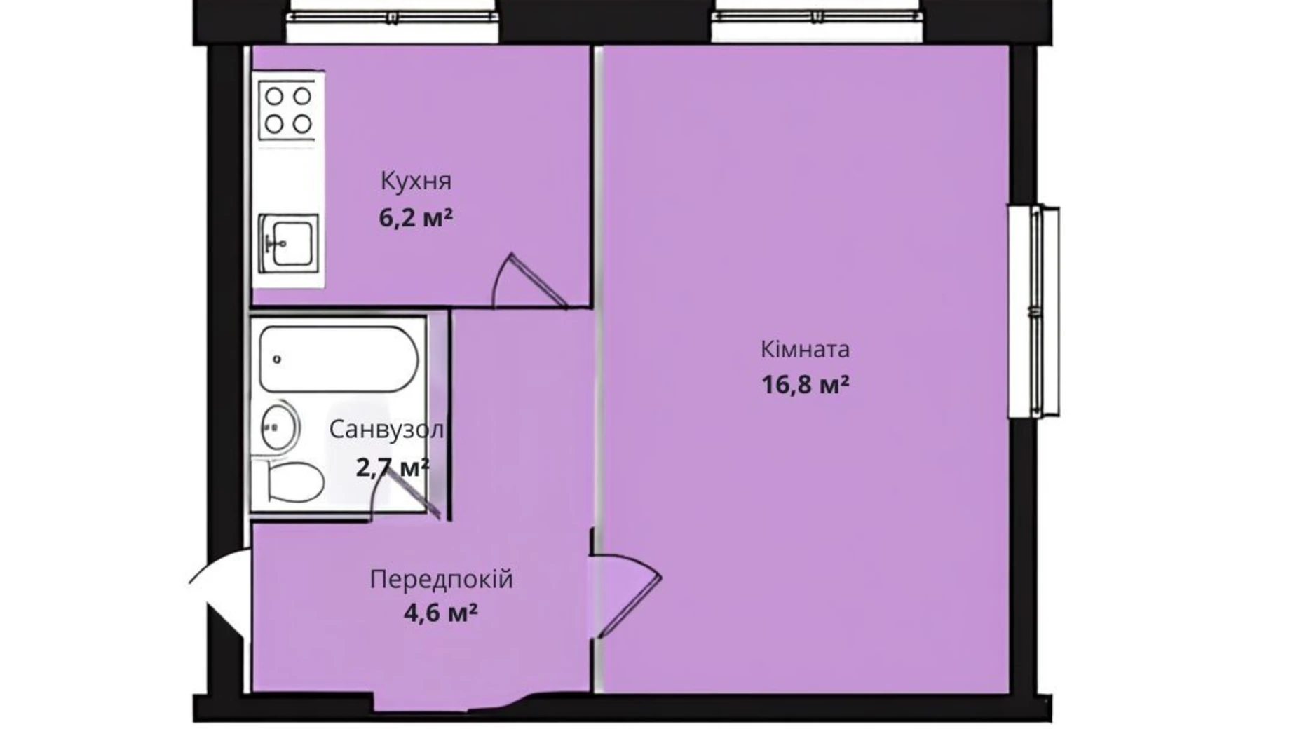 Продається 1-кімнатна квартира 30.9 кв. м у Одесі, пров. Палубний - фото 5