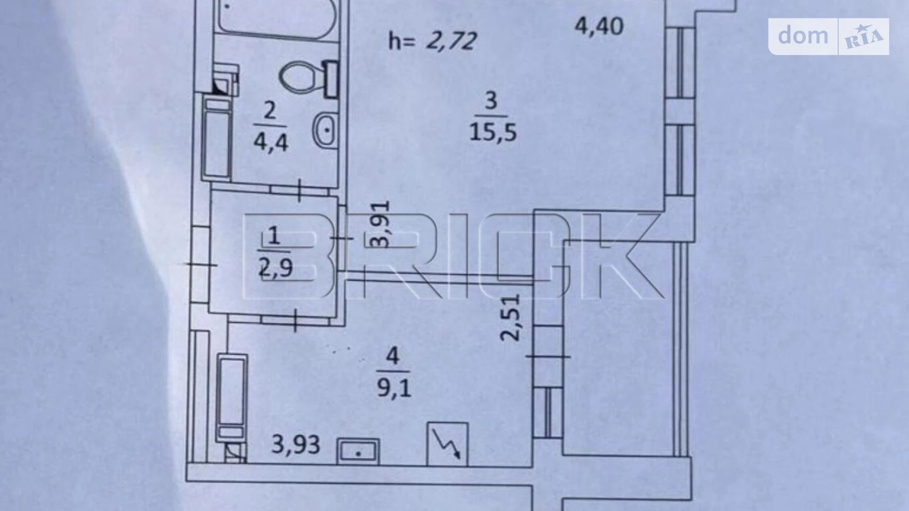 Продается 1-комнатная квартира 39.3 кв. м в Киеве, ул. Владимира Сосюры, 6Б - фото 3