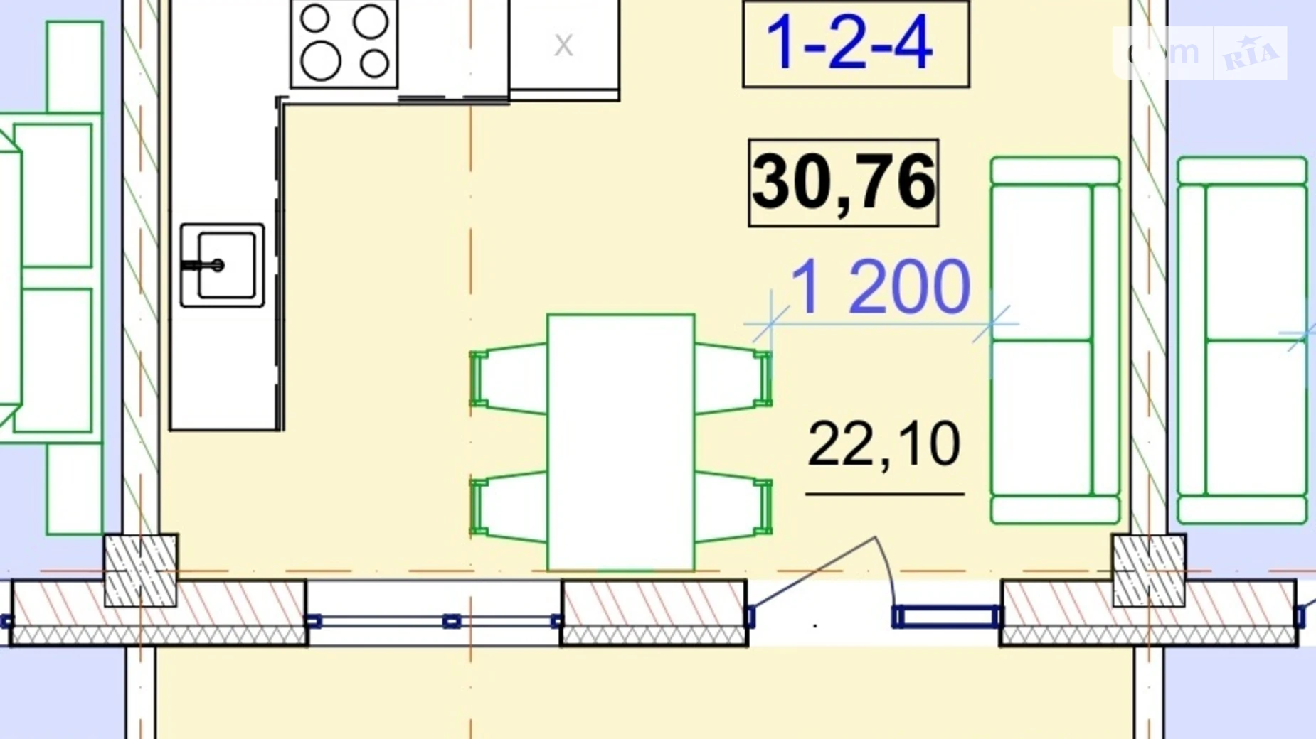 Продається 1-кімнатна квартира 30.76 кв. м у Одесі, плато Аркадійське(Гагарінське), 3В - фото 4