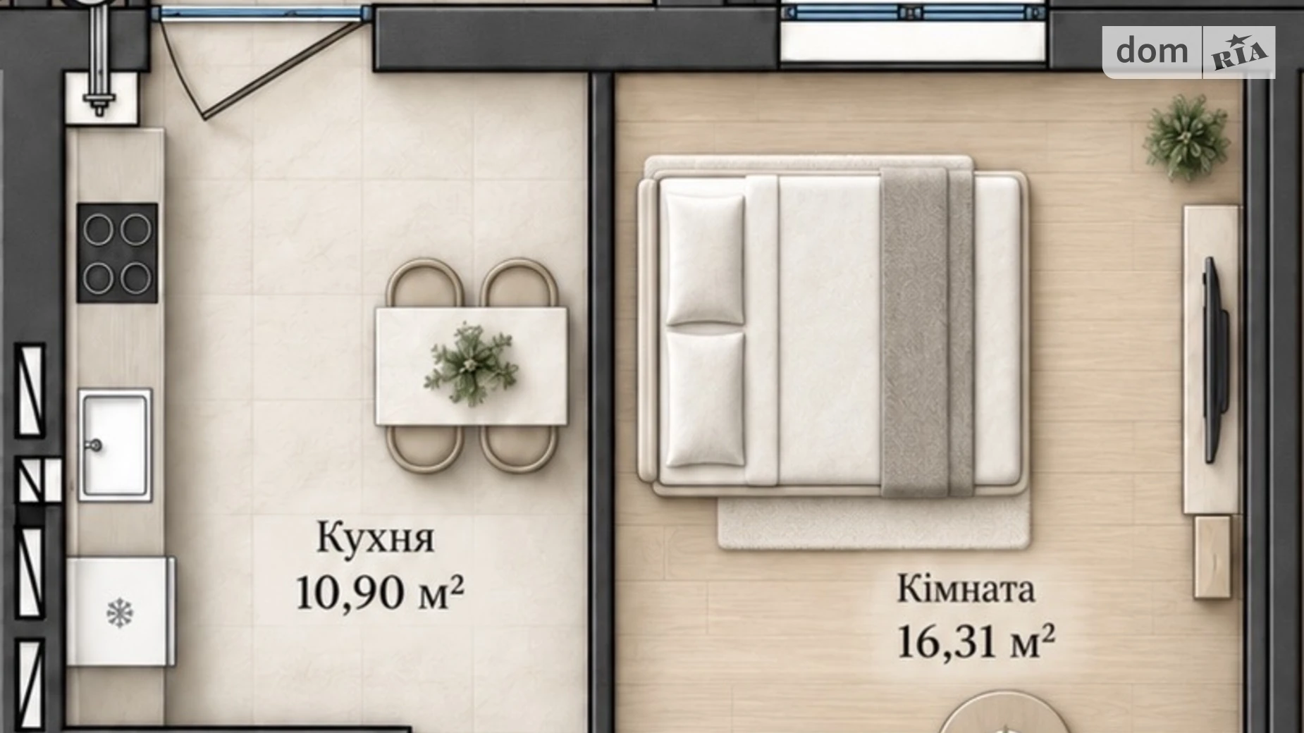 Продается 1-комнатная квартира 44 кв. м в Житомире, ул. Святослава Рихтера, 40 - фото 2
