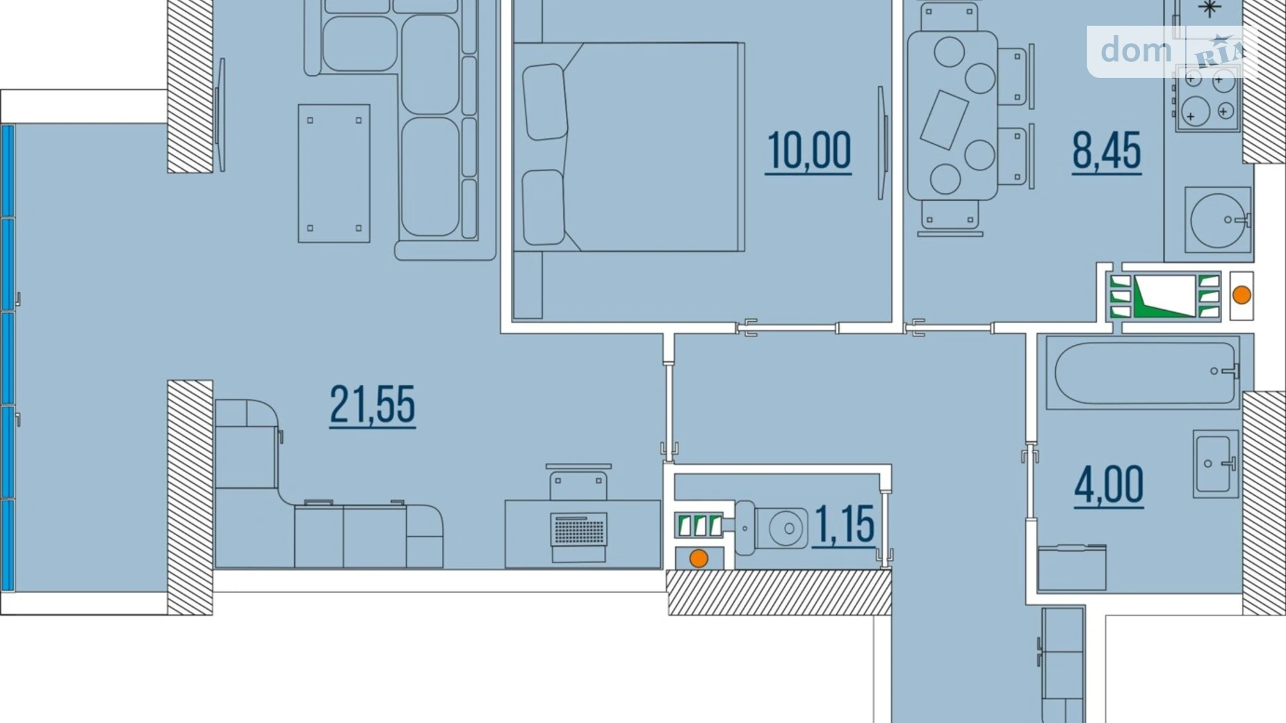 Продается 2-комнатная квартира 58 кв. м в Одессе, ул. Бугаевская, 44 - фото 4