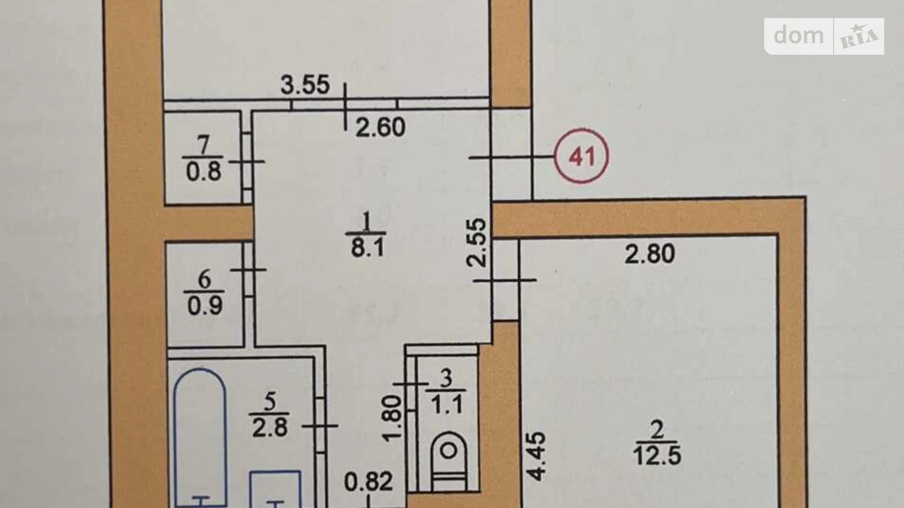 Продается 2-комнатная квартира 55.27 кв. м в, цена: 31000 $ - фото 5