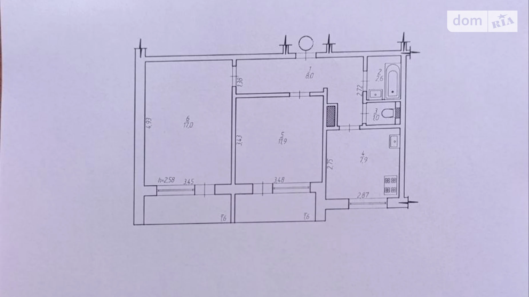 Продается 2-комнатная квартира 51.6 кв. м в Хмельницком, цена: 40900 $ - фото 2