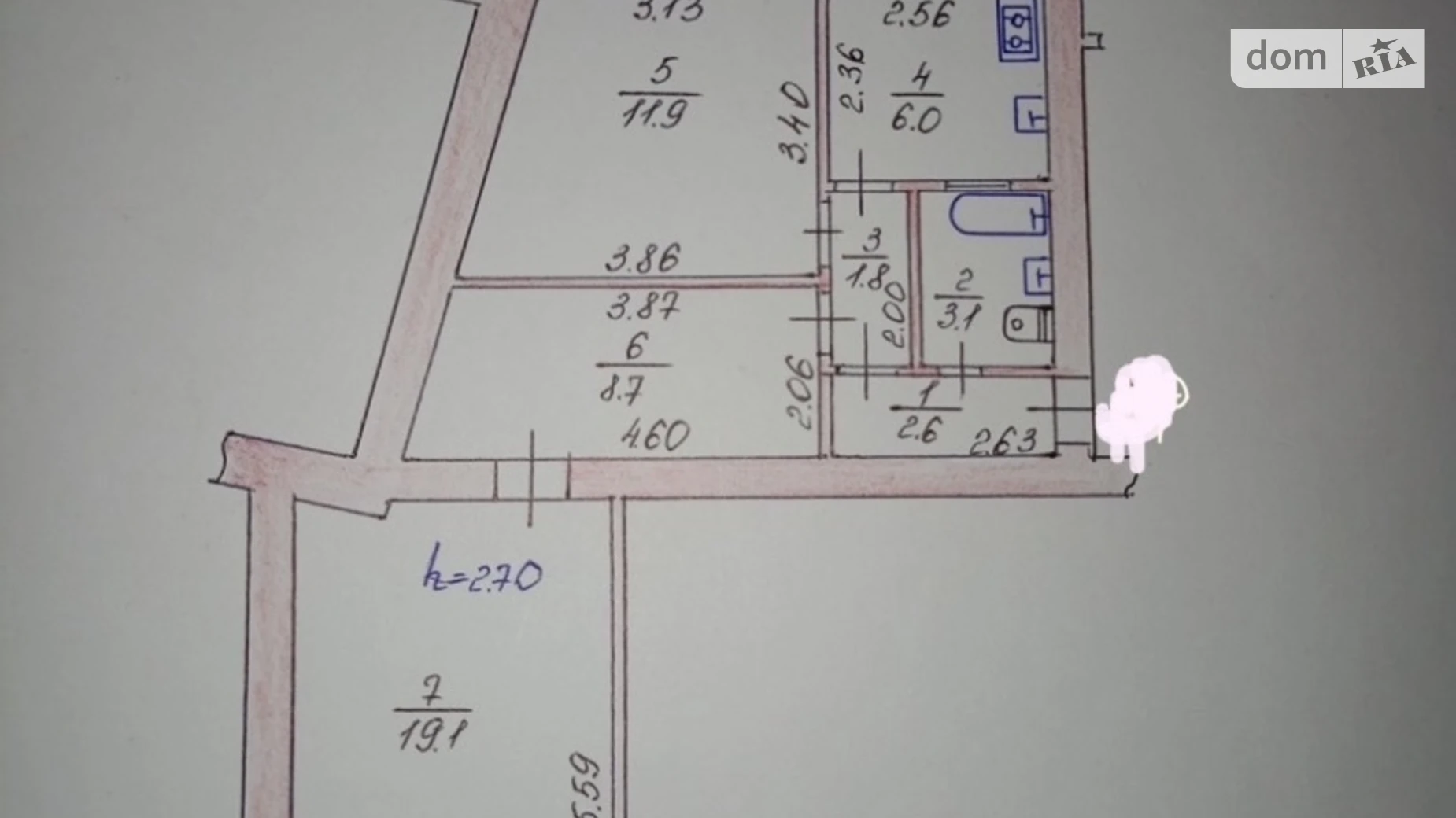 2-кімнатна квартира 53.2 кв. м у Луцьку, вул. Винниченка - фото 3