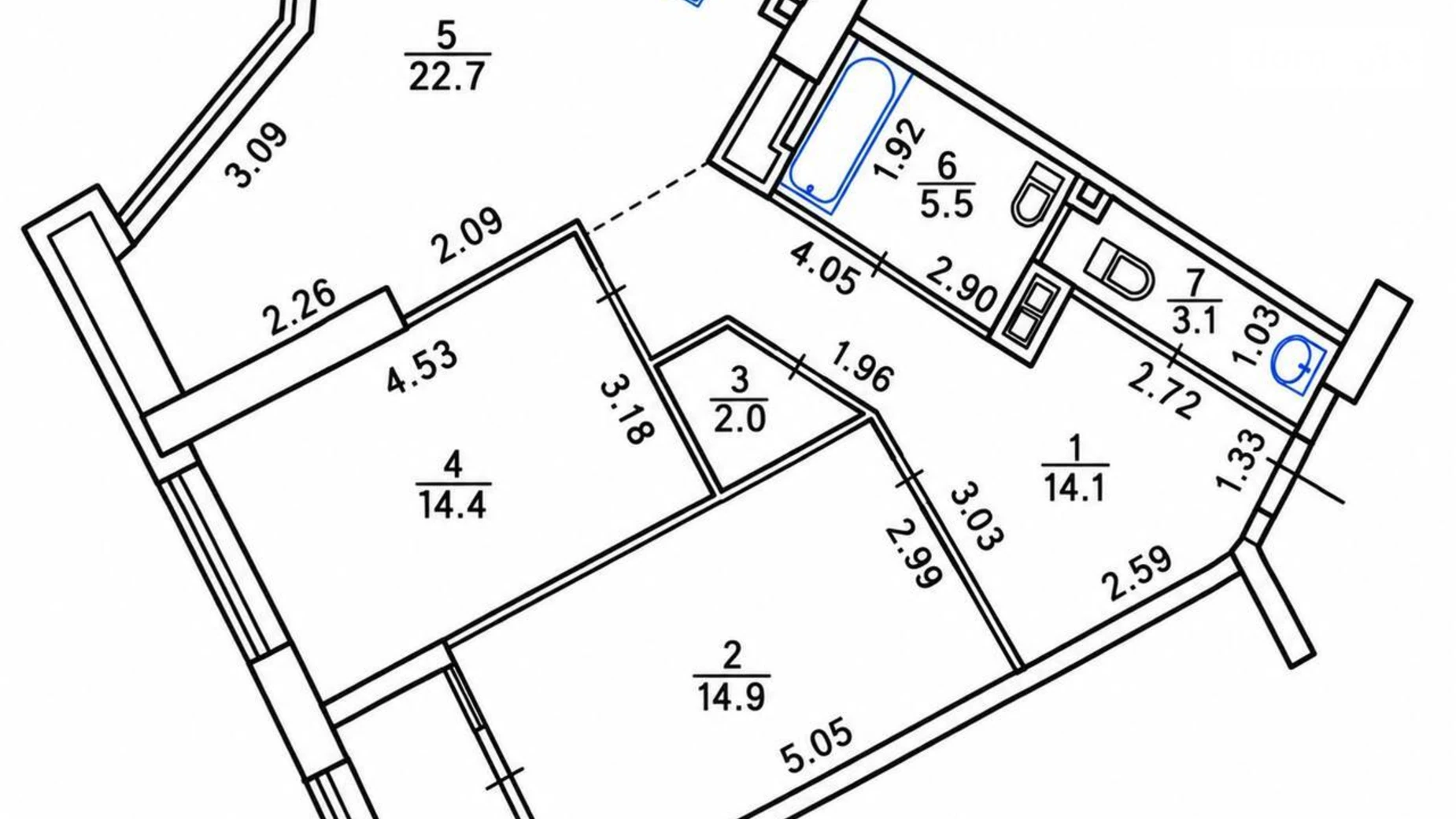 Продається 2-кімнатна квартира 79.9 кв. м у Києві, просп. Берестейський(Перемоги), 11 корпус 3 - фото 2