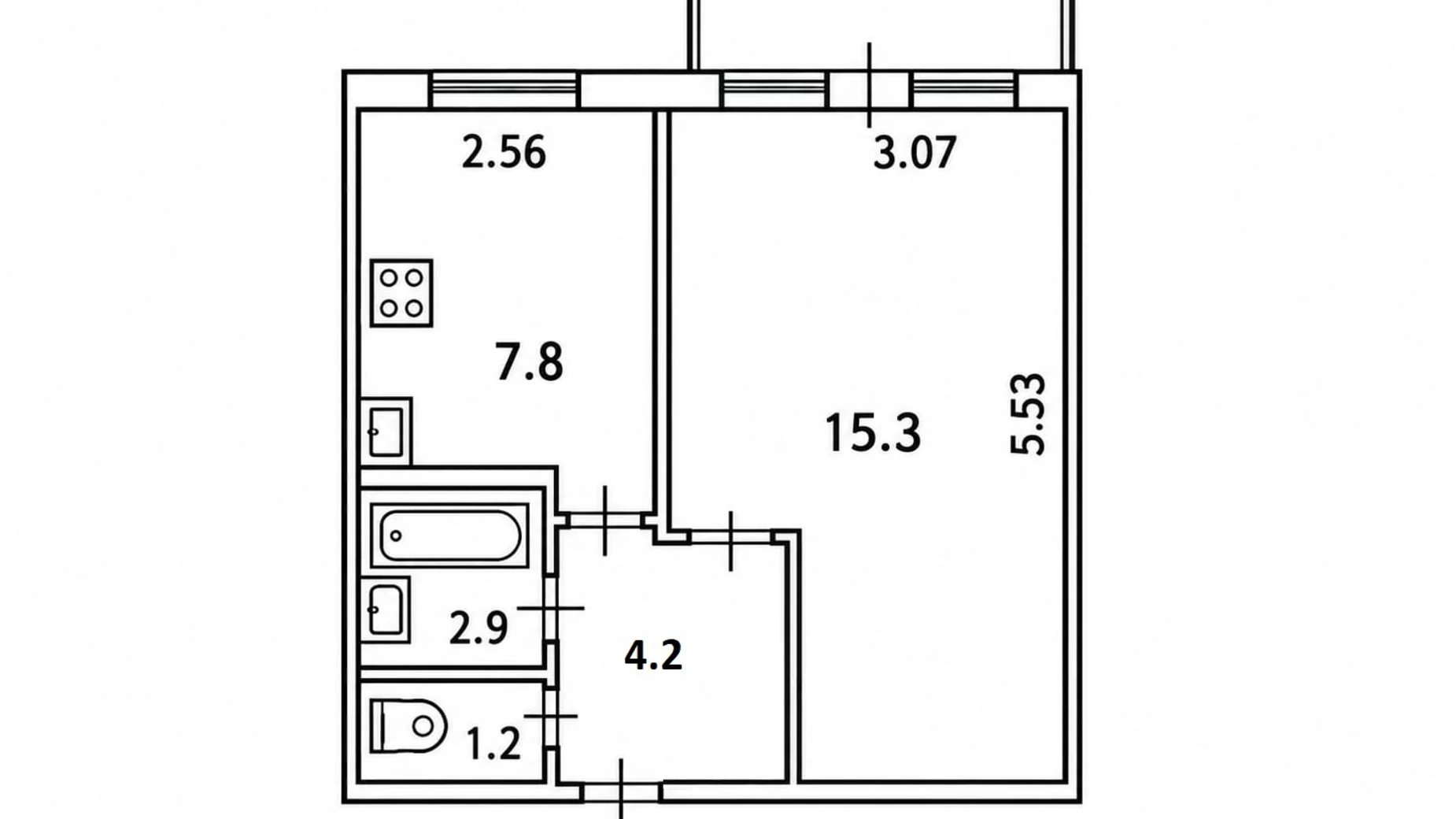 Продается 1-комнатная квартира 30.5 кв. м в Киеве, ул. Академика Щусева, 42А - фото 2