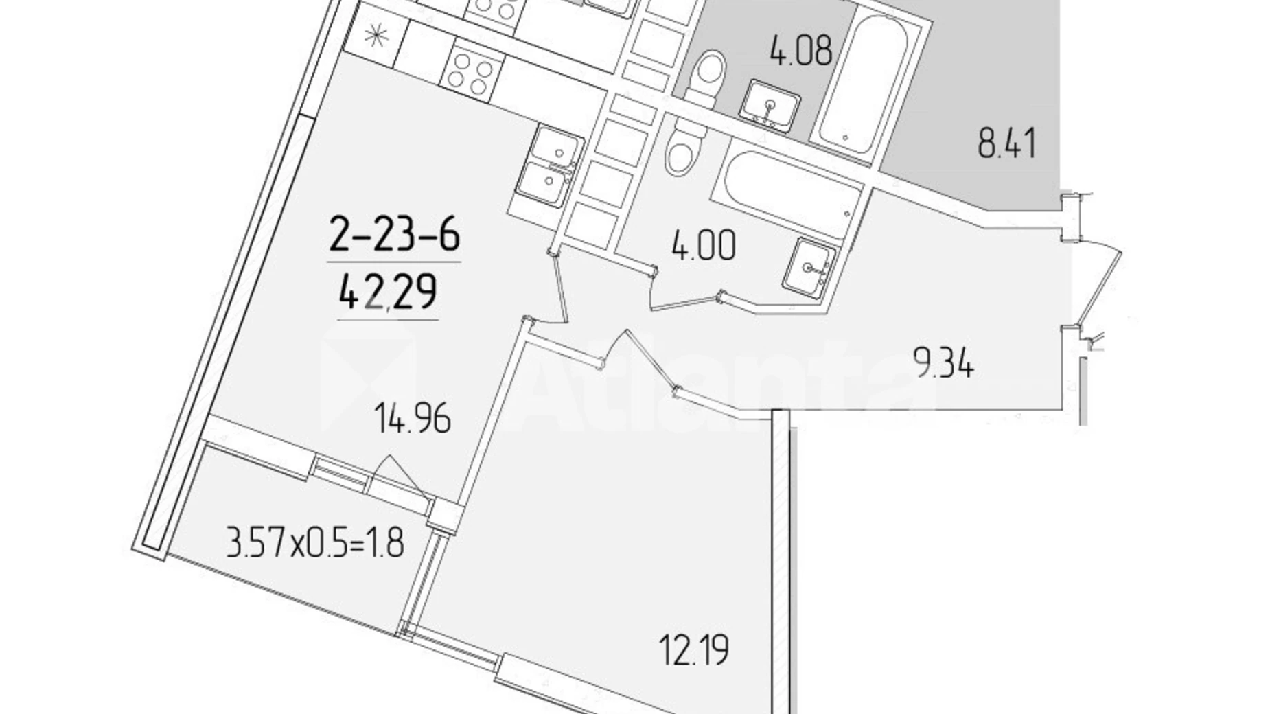 Продається 1-кімнатна квартира 40.6 кв. м у Одесі, вул. Краснова - фото 4