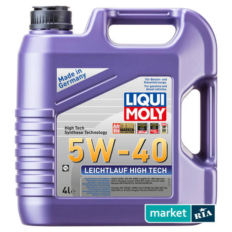 Liqui Moly Leichtlauf High Tech 5W-40 4 л.  | синтетическое моторное масло: фото