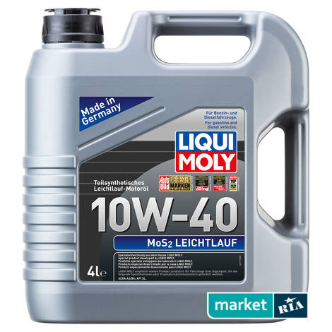 Liqui Moly MoS2 Leichtlauf 10W-40 4 л.  | полусинтетическое моторное масло: фото