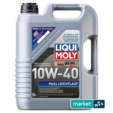 Liqui Moly MoS2 Leichtlauf 10W-40 5 л.  | полусинтетическое моторное масло: фото