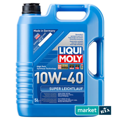 Liqui Moly Super Leichtlauf 10W-40 5 л.  | полусинтетическое моторное масло: фото