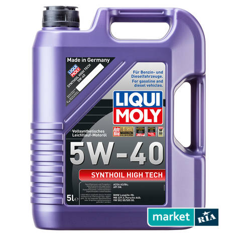 Liqui Moly Synthoil High Tech 5W-40 5 л.  | синтетическое моторное масло: фото