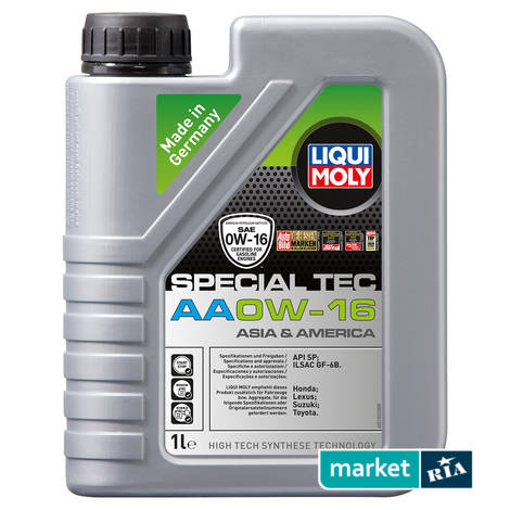 Liqui Moly Special Tec AA 0W-16 1 л.  | синтетична моторна олива: фото