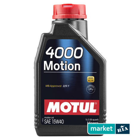 MOTUL 4000 Motion 15W-40 1 л.  | мінеральна моторна олива: фото