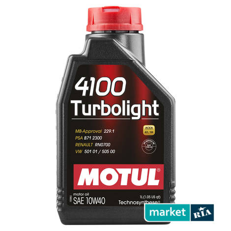 MOTUL 4100 Turbolight 10W-40 1 л.  | напівсинтетична моторна олива: фото