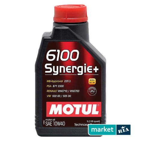 MOTUL 6100 Synergie+ 10W-40 1 л.  | напівсинтетична моторна олива: фото