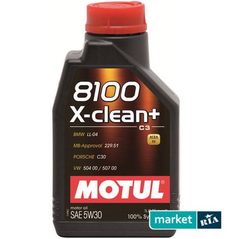 MOTUL 8100 X-clean+ 5W-30 1 л.  | синтетична моторна олива: фото