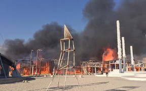 В Крыму сгорел развлекательный комплекс «Казантип»