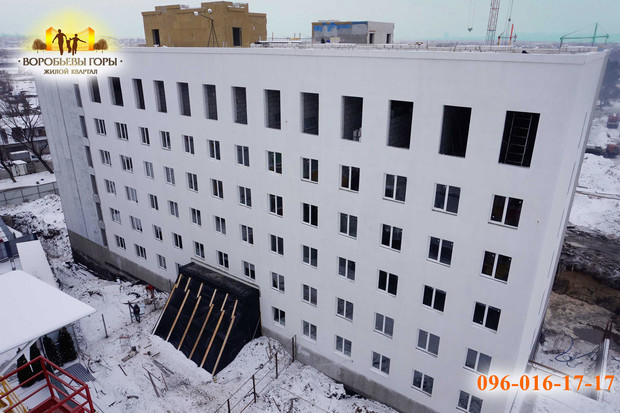 В ЖК «Воробьевы горы-6» уже утеплены наружные стены и установлены окна
