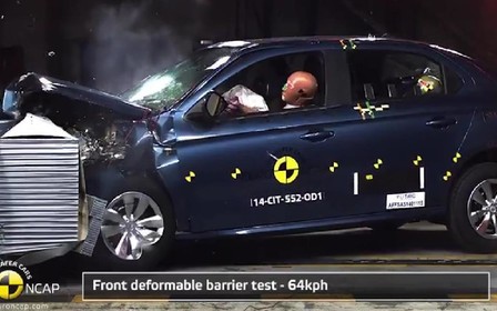 Citroen C-Elysee получил «тройку» от Euro NCAP