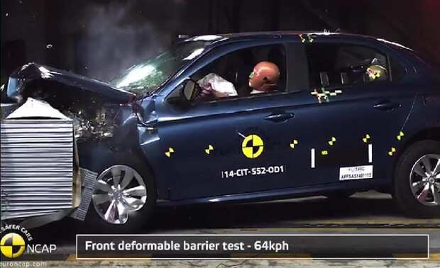 Citroen C-Elysee получил «тройку» от Euro NCAP
