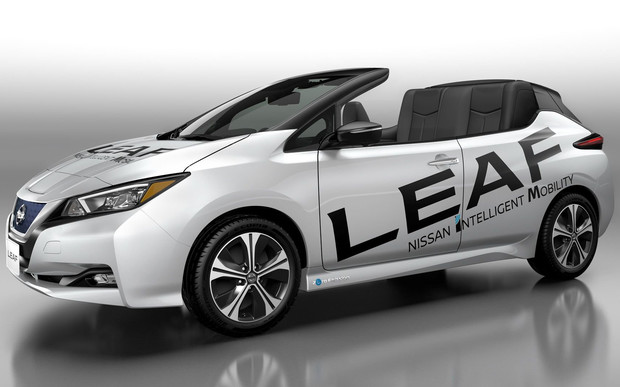 Кабриолет Nissan Leaf представили аккурат к летнему сезону. Но есть нюанс