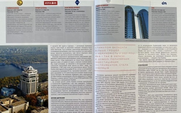 Киевгорстрой возглавил рейтинг лучших игроков рынка недвижимости