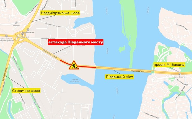 Ремонт на Южном мосту в Киеве: а теперь наоборот?