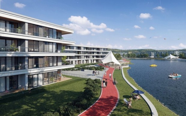 В першому будинку ЖК Park Lake City почали фасадні роботи (відео)