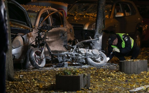 Видео. Бомба, взорванная 25 октября в Киеве, была заложена в скутере